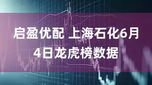 启盈优配 上海石化6月4日龙虎榜数据